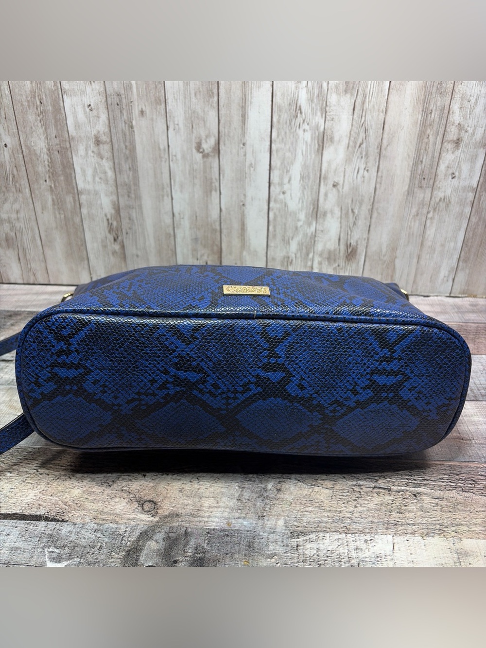 CARLOS by Carlos Santana Blue Python Print Handbag Crossbody Bag - Picture 8 of 16